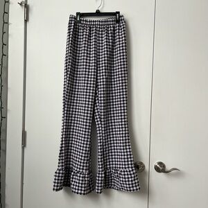gingham ruffle pants